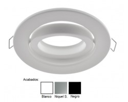 Foco basculante empotrar Acero 103mm, para Lámpara GU10/MR16, Blanco, Níquel ó Negro